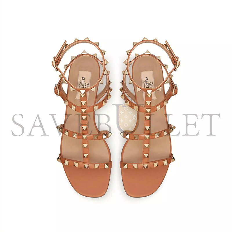 VALENTINO ROCKSTUD FLAT CALFSKIN SANDAL WITH STRAPS 4W2S0A05VOD_KEL
