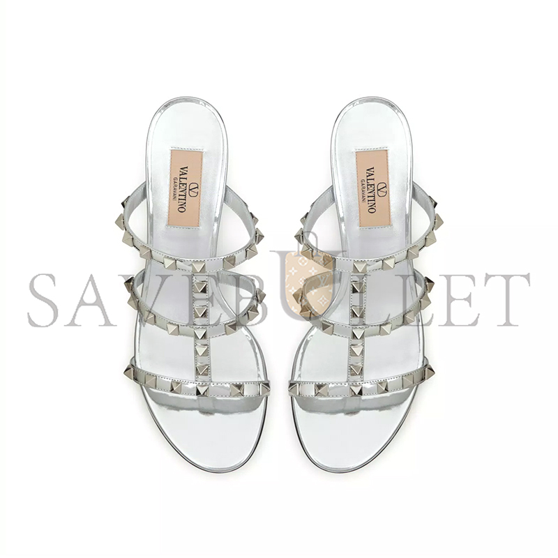 VALENTINO ROCKSTUD MIRROR-EFFECT SLIDE SANDAL 60MM 3W2S0C47WRP_S13