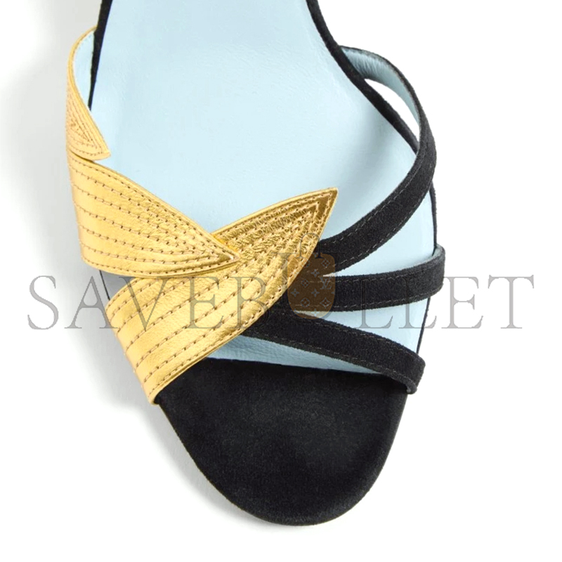 VALENTINO FOLIEFOLIAGE SUEDE SLIDE SANDAL 65MM 6W0S0MH3KMN_DQL