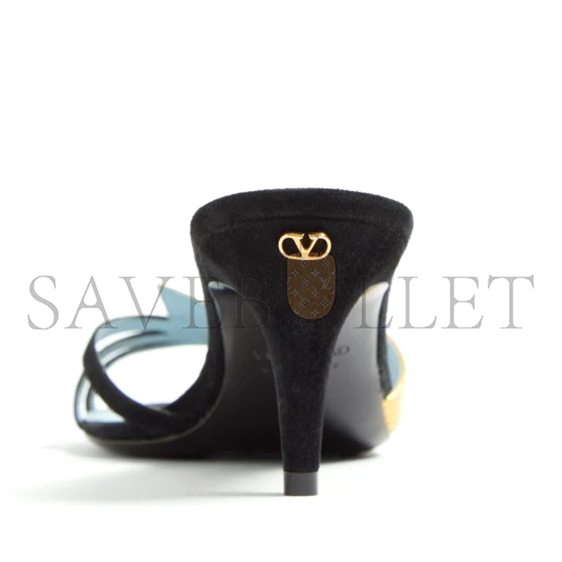 VALENTINO FOLIEFOLIAGE SUEDE SLIDE SANDAL 65MM 6W0S0MH3KMN_DQL