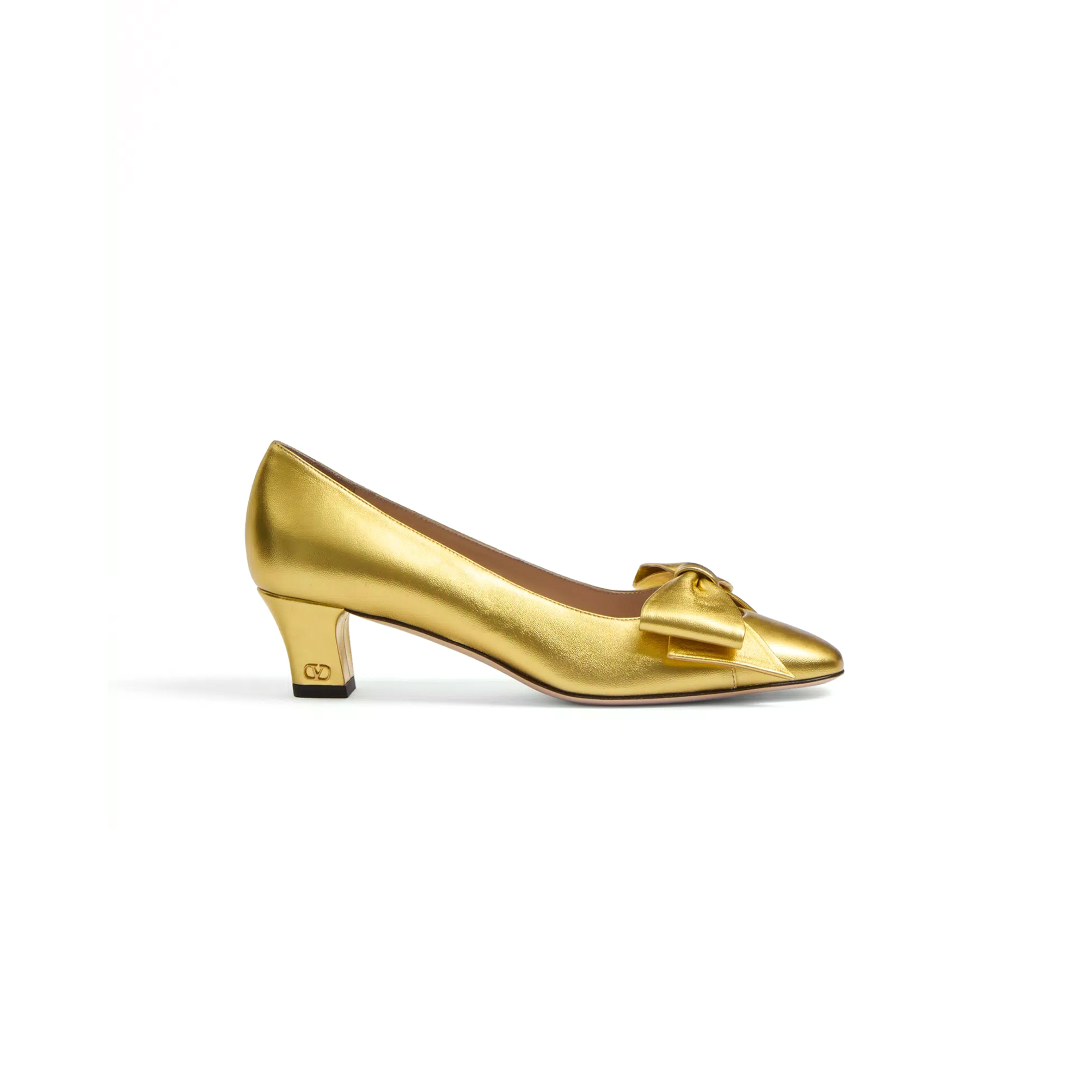 VALENTINO BOWOW PUMPS IN LAMINATED NAPPA 45MM 6W2S0LB5KDR_AG9