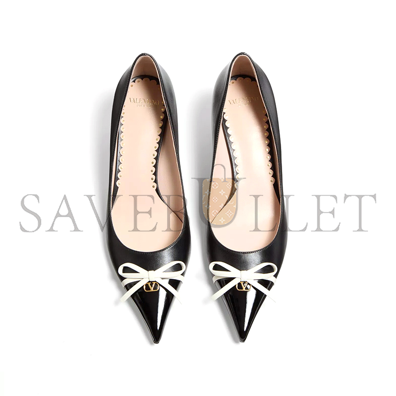 VALENTINO BEPOINTY PUMP IN PATENT LEATHER AND KIDSKIN 45MM 6W2S0LQ0DAL_790