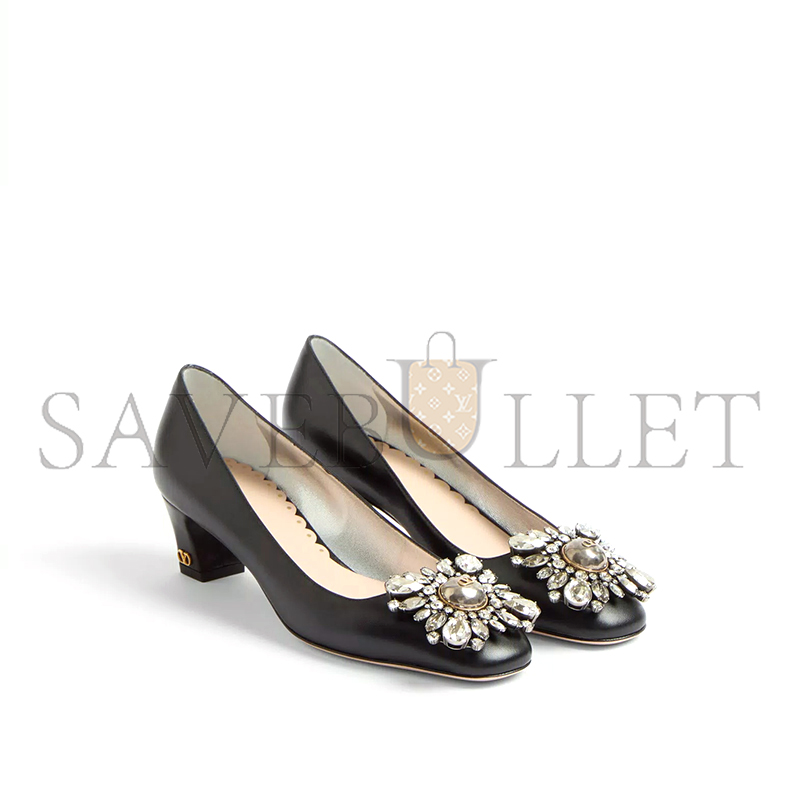 VALENTINO PRESHOES KIDSKIN PUMPS WITH CRYSTALS 45MM 6W2S0LM3MSC_R2D