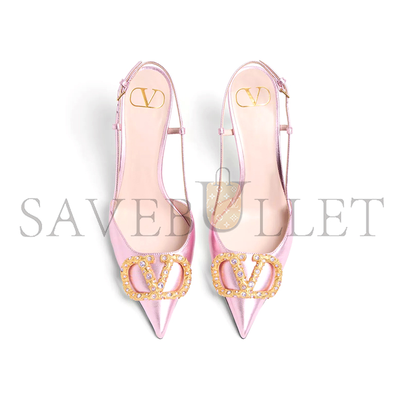 VALENTINO VLOGO SIGNATURE SLINGBACK PUMP IN LAMINATED NAPPA LEATHER 80MM 6W2S0R01LUY_BSV