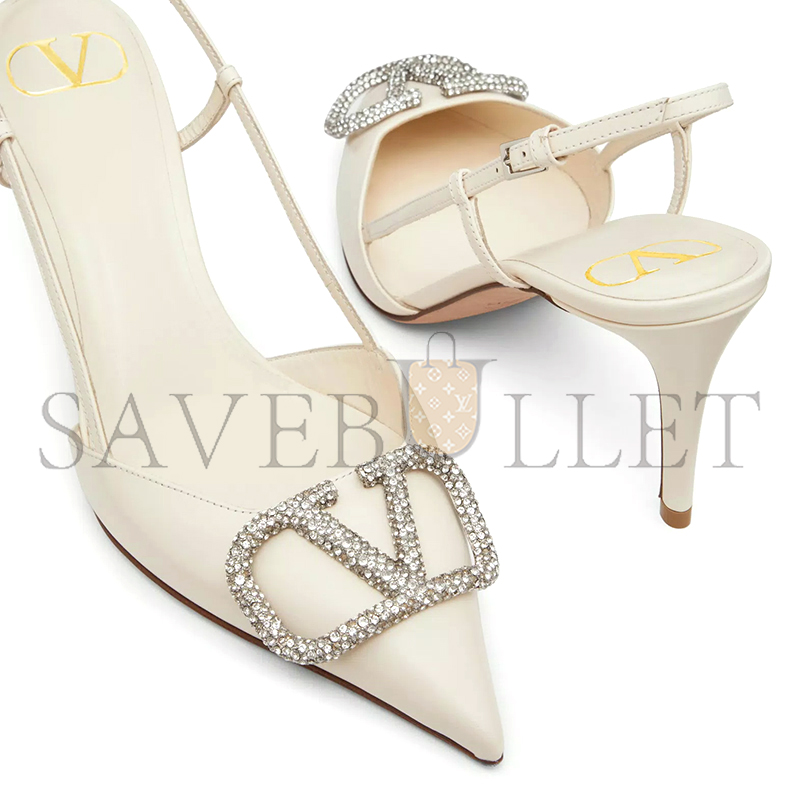 VALENTINO VLOGO SIGNATURE SLINGBACK PUMP IN CALFSKIN LEATHER 80MM 5W2S0R01EST_IA5