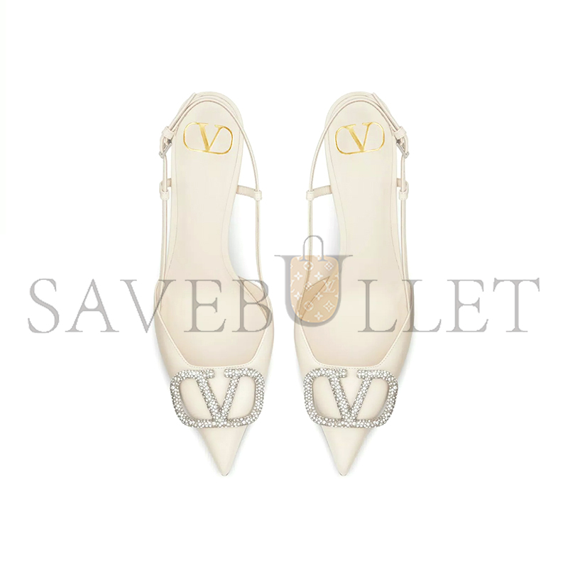 VALENTINO VLOGO SIGNATURE SLINGBACK PUMP IN CALFSKIN LEATHER 80MM 5W2S0R01EST_IA5