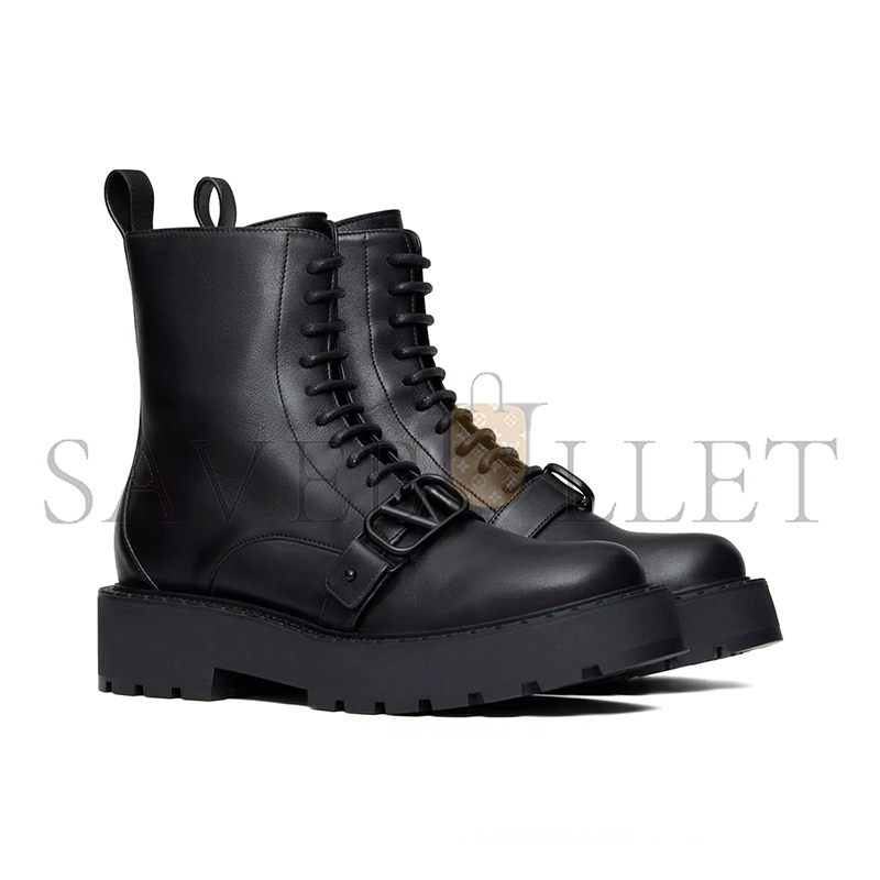 VALENTINO VLOGO SIGNATURE CALFSKIN COMBAT BOOT 45MM 5W0S0KT9EQC_0NO