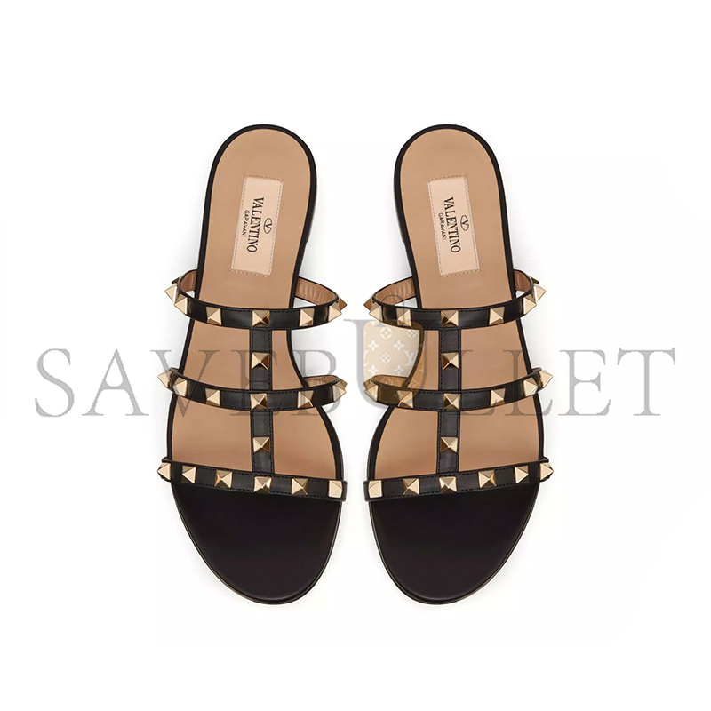 VALENTINO ROCKSTUD FLAT SLIDE SANDAL 5W2S0C49VOD_0NO