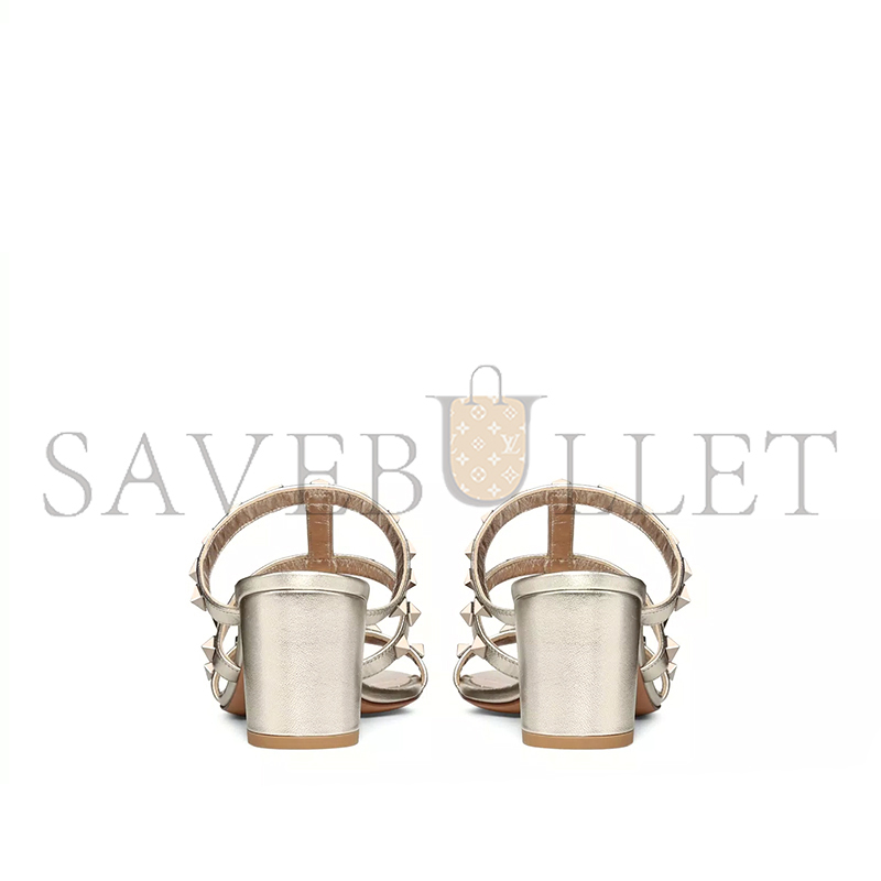 VALENTINO ROCKSTUD METALLIC CALFSKIN LEATHER SLIDE SANDAL 60MM 5W2S0C47JXH_S69