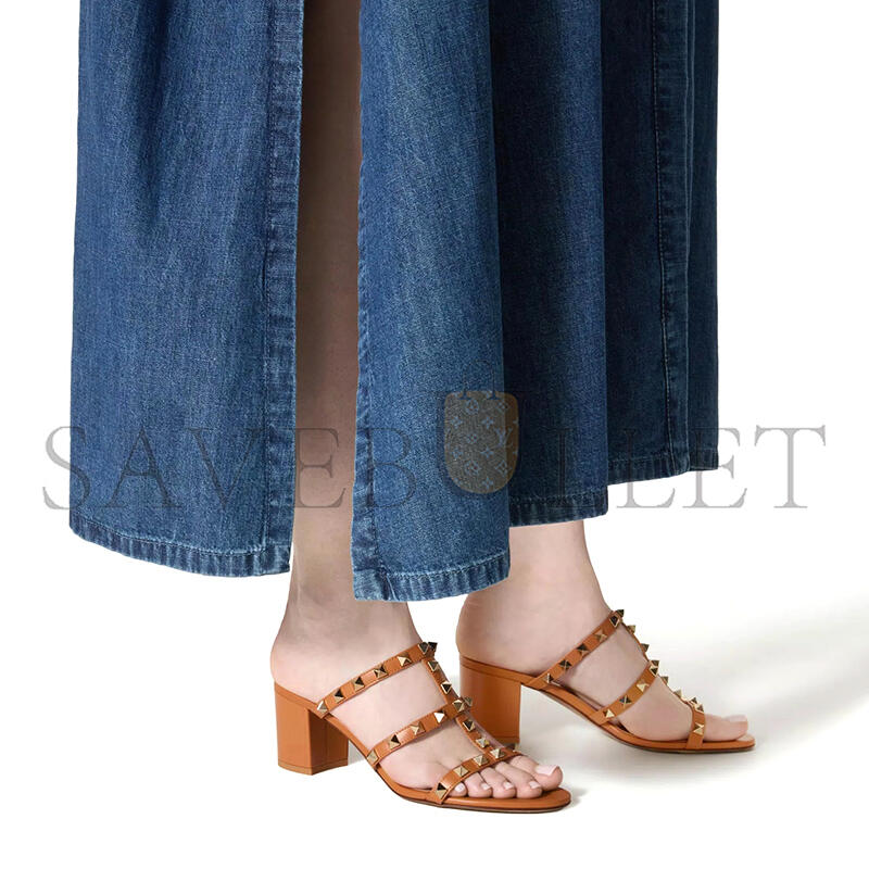 VALENTINO ROCKSTUD CALFSKIN LEATHER SLIDE SANDAL 60 MM 4W2S0C47VOD_KEL
