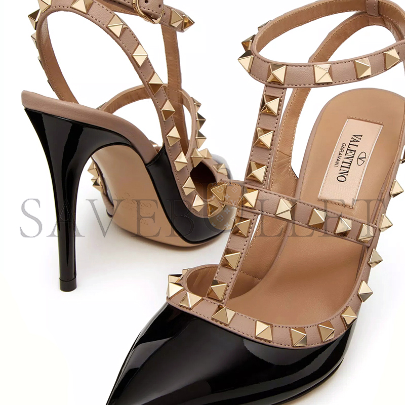 VALENTINO PATENT ROCKSTUD CAGED PUMP 100MM 5W2S0393VNW_N91