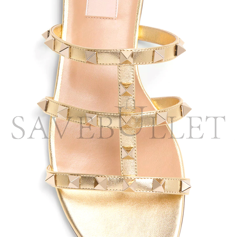 VALENTINO ROCKSTUD LAMINATED NAPPA SLIDE SANDAL 6W2S0C49QKH_I8M