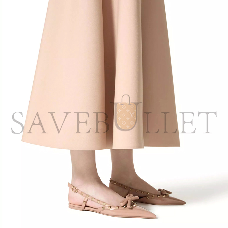 VALENTINO ROCKSTUD BOW SLINGBACK BALLERINAS IN PATENT LEATHER 5W2S0IQ2TZE_GF9