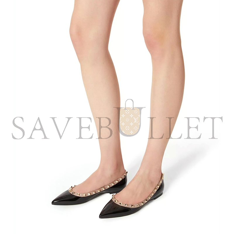 VALENTINO PATENT ROCKSTUD BALLET FLAT 5W2S0403VNW_N91