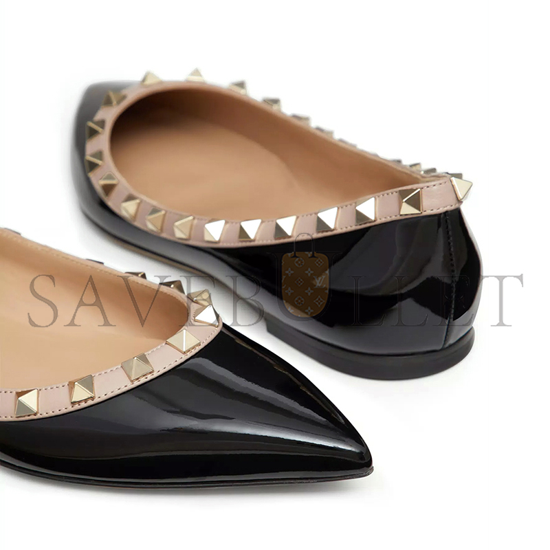 VALENTINO PATENT ROCKSTUD BALLET FLAT 5W2S0403VNW_N91