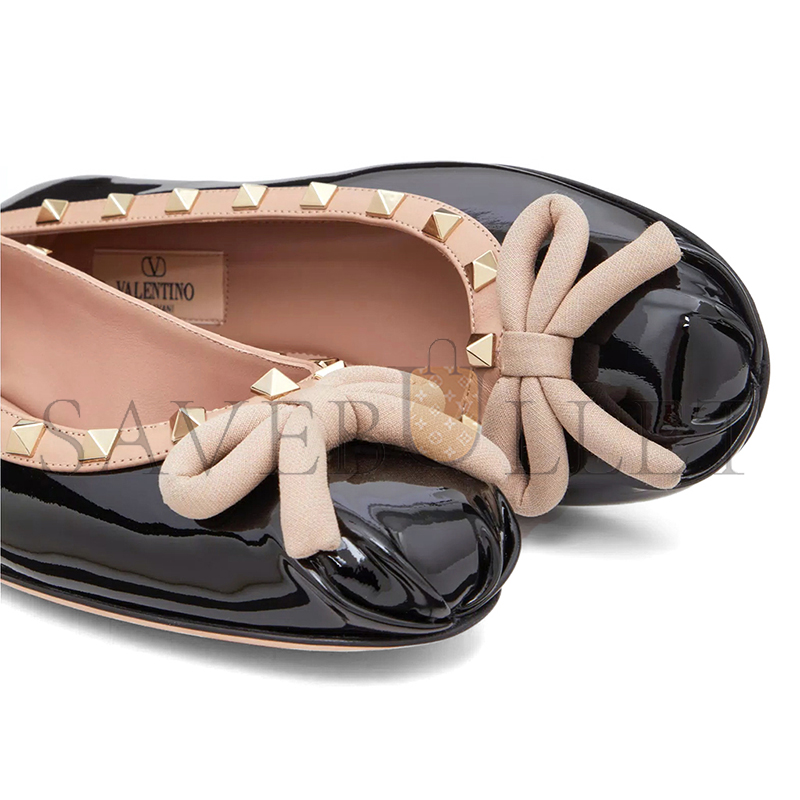 VALENTINO ROCKSTUD PATENT LEATHER BALLERINA 3W2S0HQ5VNW_N71