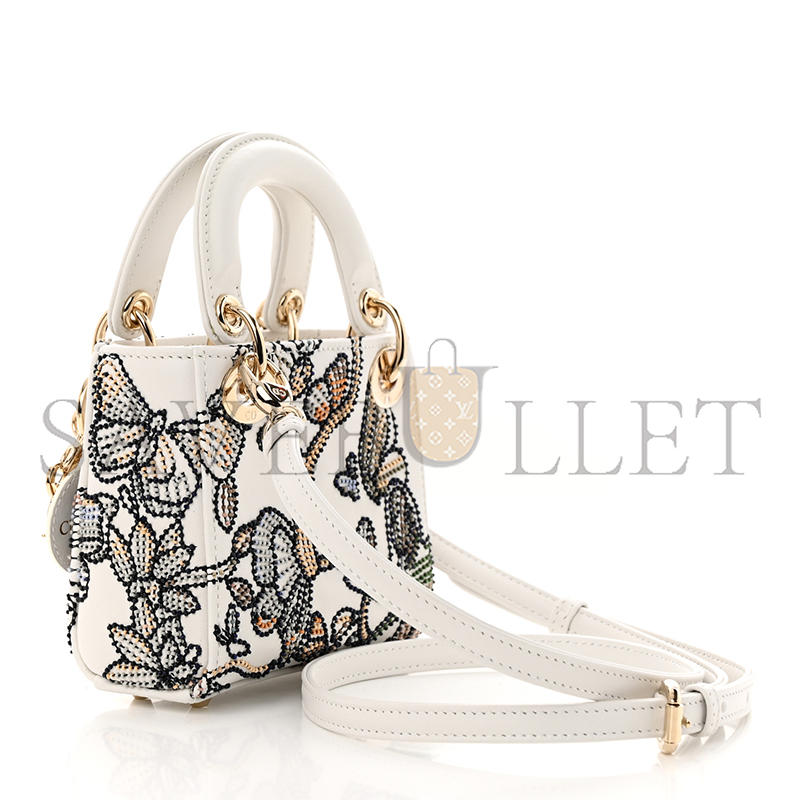 D*or toile de jouy mexico motif microbead embroidered micro mini lady D*or (12*10*5cm)