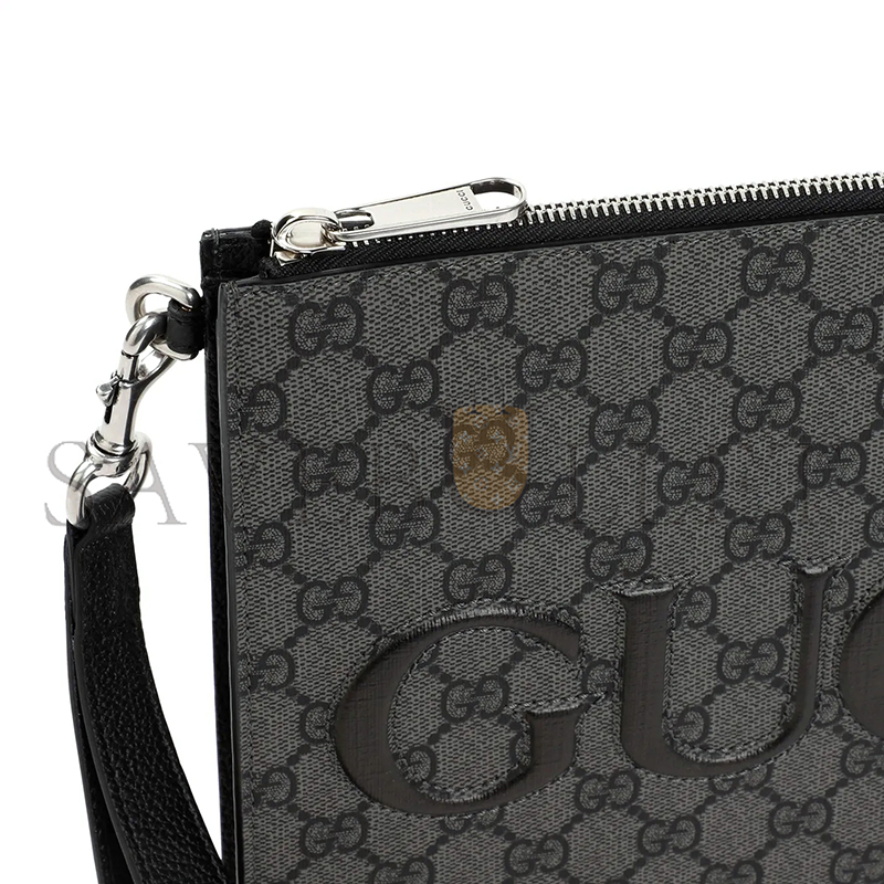 g*u*i gg S*p*e spunty calf leather pouch 768374 (28*22*3cm)