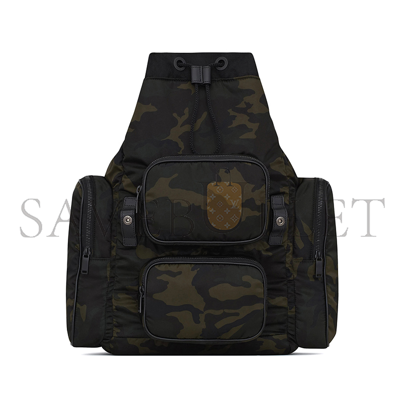 Y*L city multi-pocket backpack in smooth leather 215473399 (42*34*22cm)