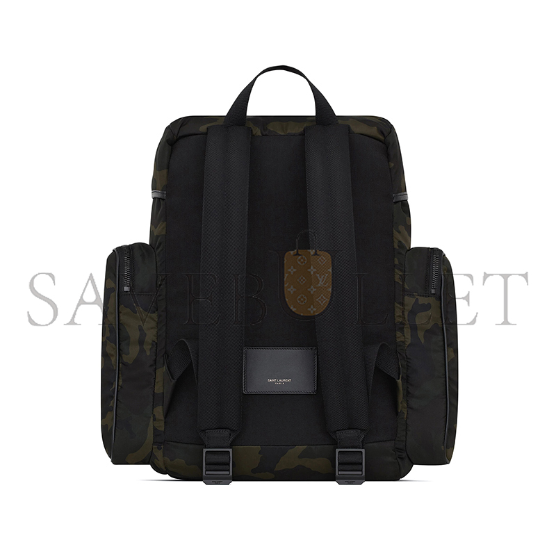 Y*L city multi-pocket backpack in smooth leather 215473399 (42*34*22cm)