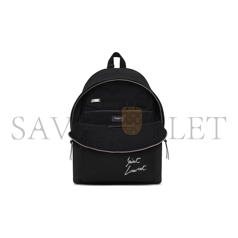 y*l Sa**t Lau*nt embroidered city backpack in canvas 534968faavv1070 (31*41*22cm)