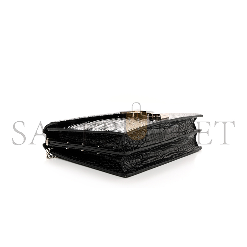 Y*L cassandra embossed clasp bag black 1553552 (22*16.5*5.5cm)
