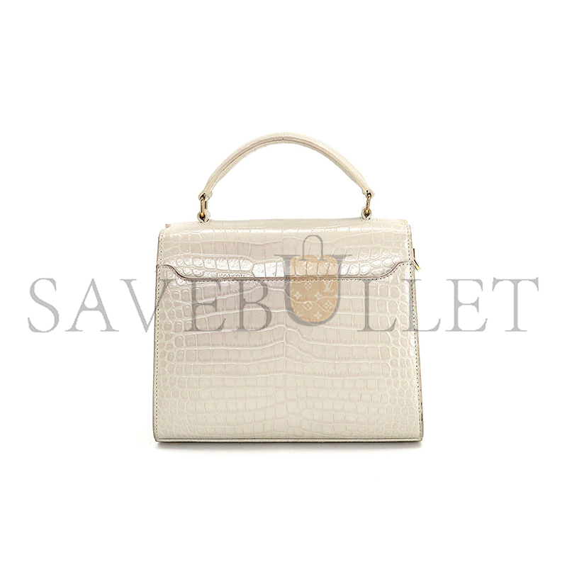 Y*L cassandra mini top handle bag in crocodile-embossed shiny leather 602716623930 (20*16*7.5cm)