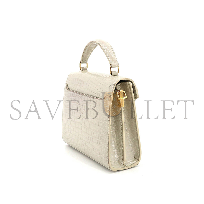 Y*L cassandra mini top handle bag in crocodile-embossed shiny leather 602716623930 (20*16*7.5cm)