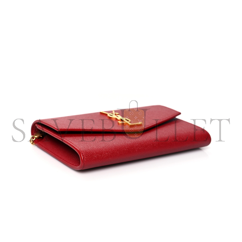 Y*L uptown chain wallet in grain de poudre embossed leather 607788110108 (19*12*3cm)