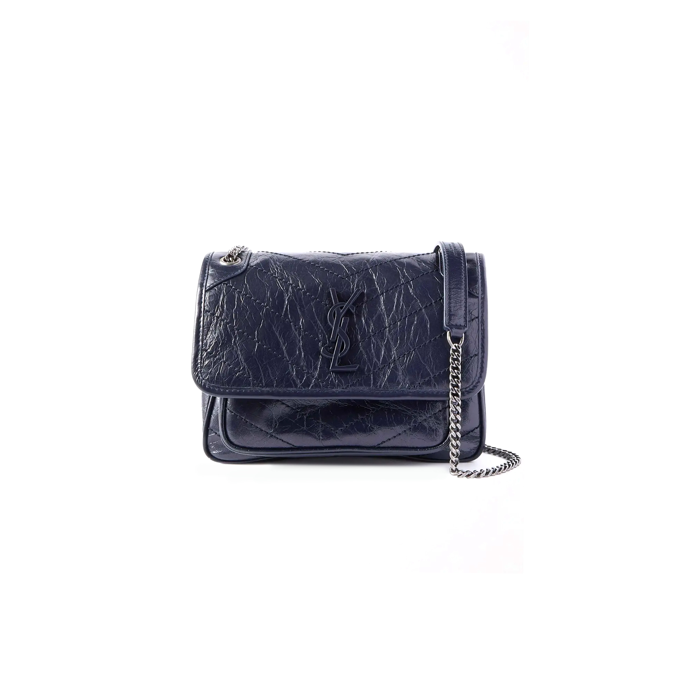 Y*L niki baby chain bag in crinkled vintage leather 5330370en044147 (21*16*7.5cm)