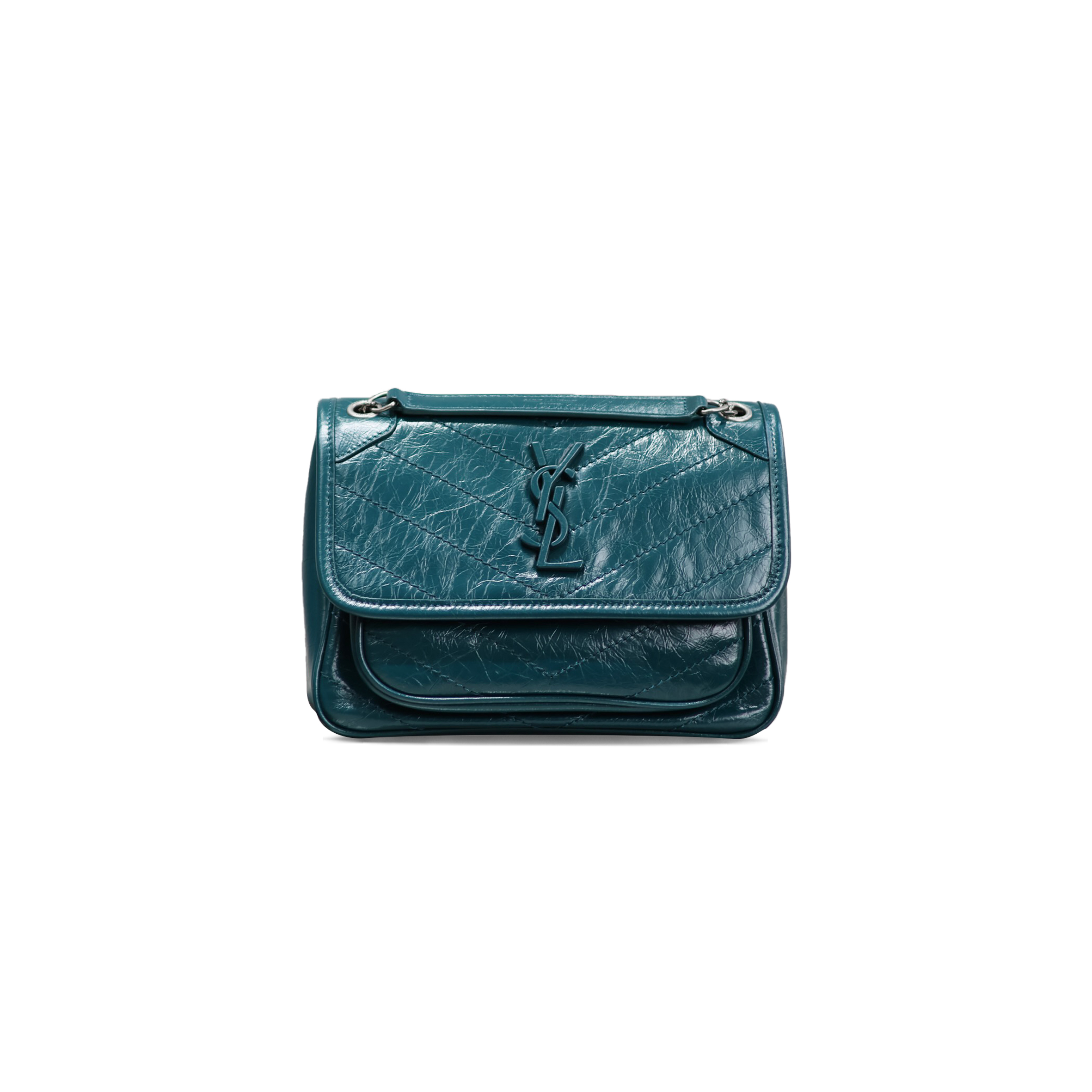 Y*L niki baby chain bag in crinkled vintage leather 633151200415 (21*16*7.5cm)