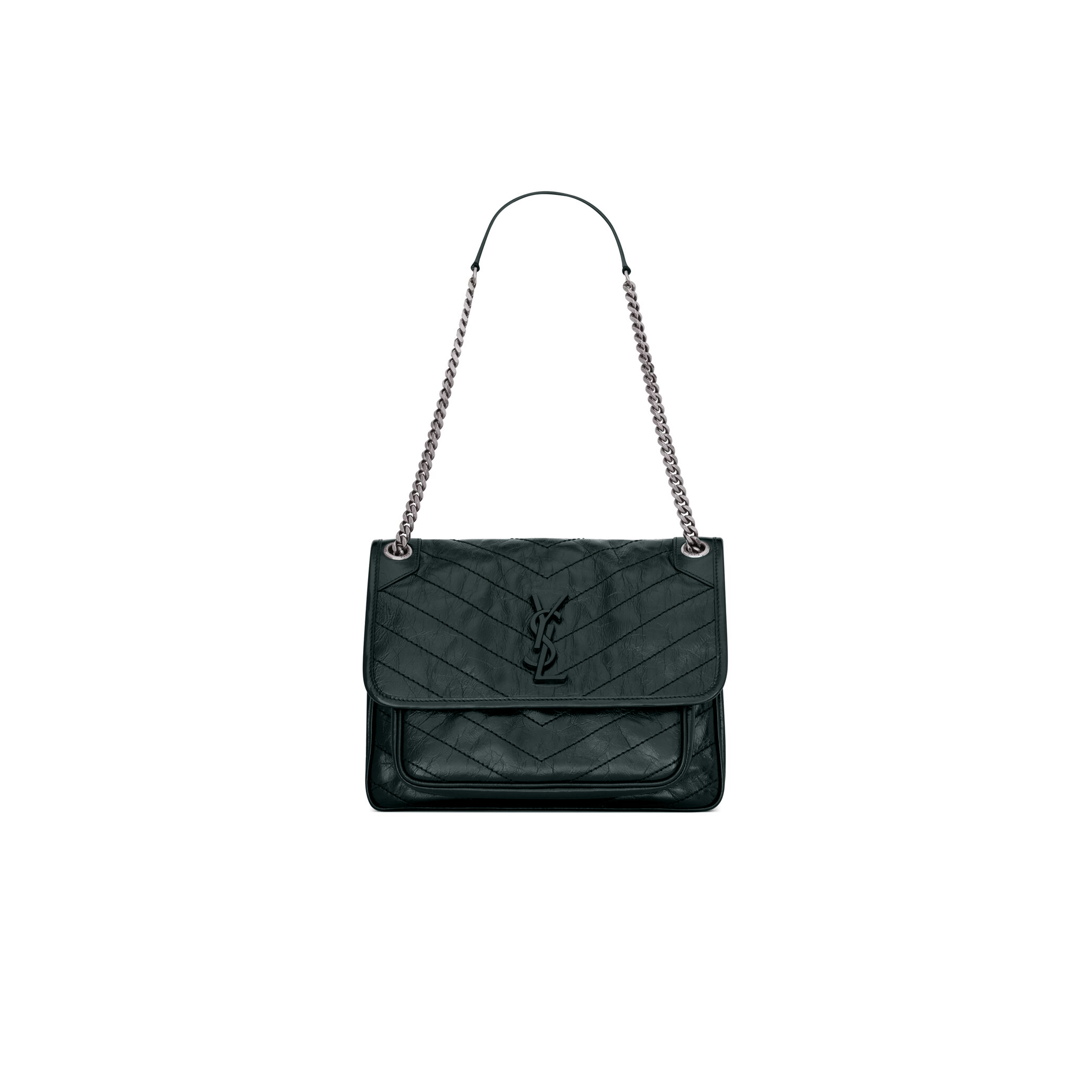 Y*L niki medium chain bag in crinkled vintage leather 633158360057 (28*20*8.5cm)