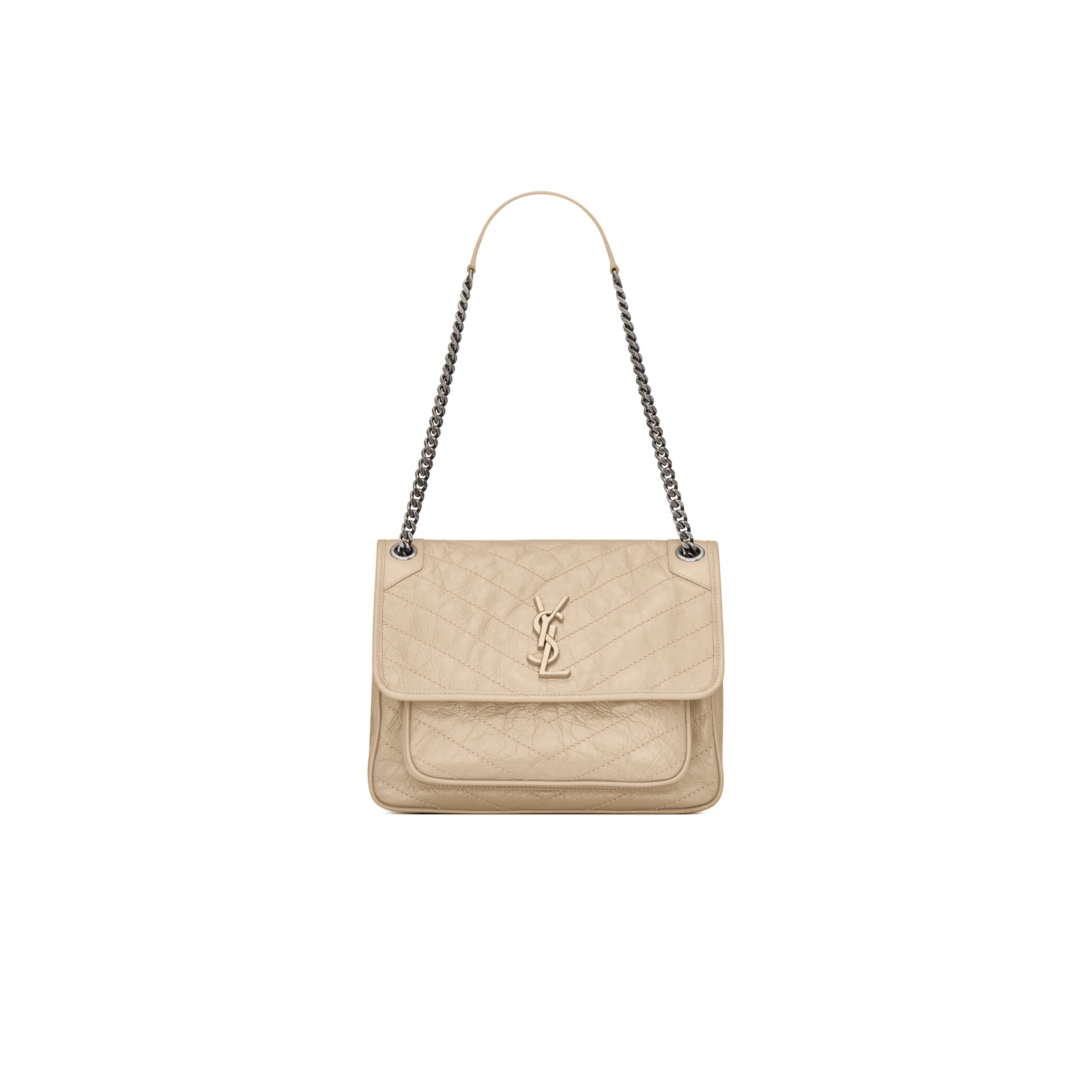 Y*L niki medium chain bag in crinkled vintage leather 6331583002654 (28*20*8.5cm)