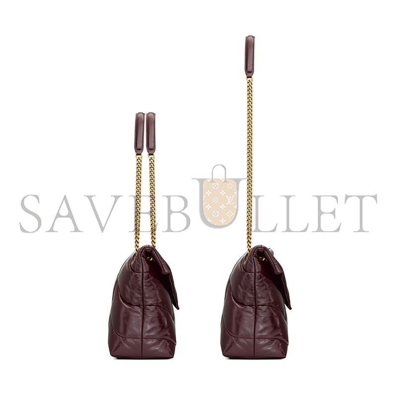 Y*L puffer medium chain bag in crinkled glossed-leather 577476aacqs6031 (35*23*13.5cm)