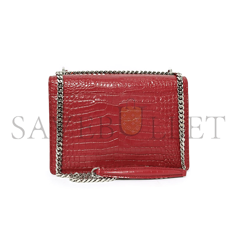 Y*L sunset medium chain bag in crocodile-embossed shiny leather 442906dnd0n6805 (22*16*6.5cm)