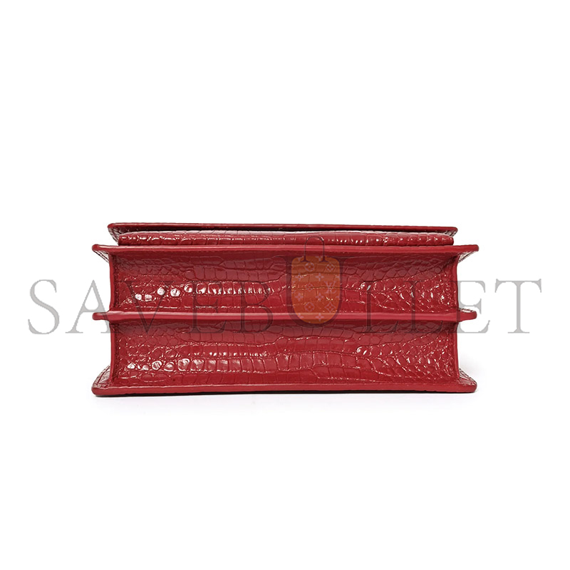 Y*L sunset medium chain bag in crocodile-embossed shiny leather 442906dnd0n6805 (22*16*6.5cm)