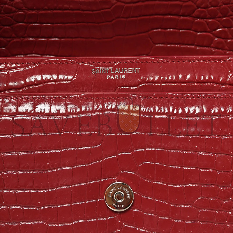 Y*L sunset medium chain bag in crocodile-embossed shiny leather 442906dnd0n6805 (22*16*6.5cm)