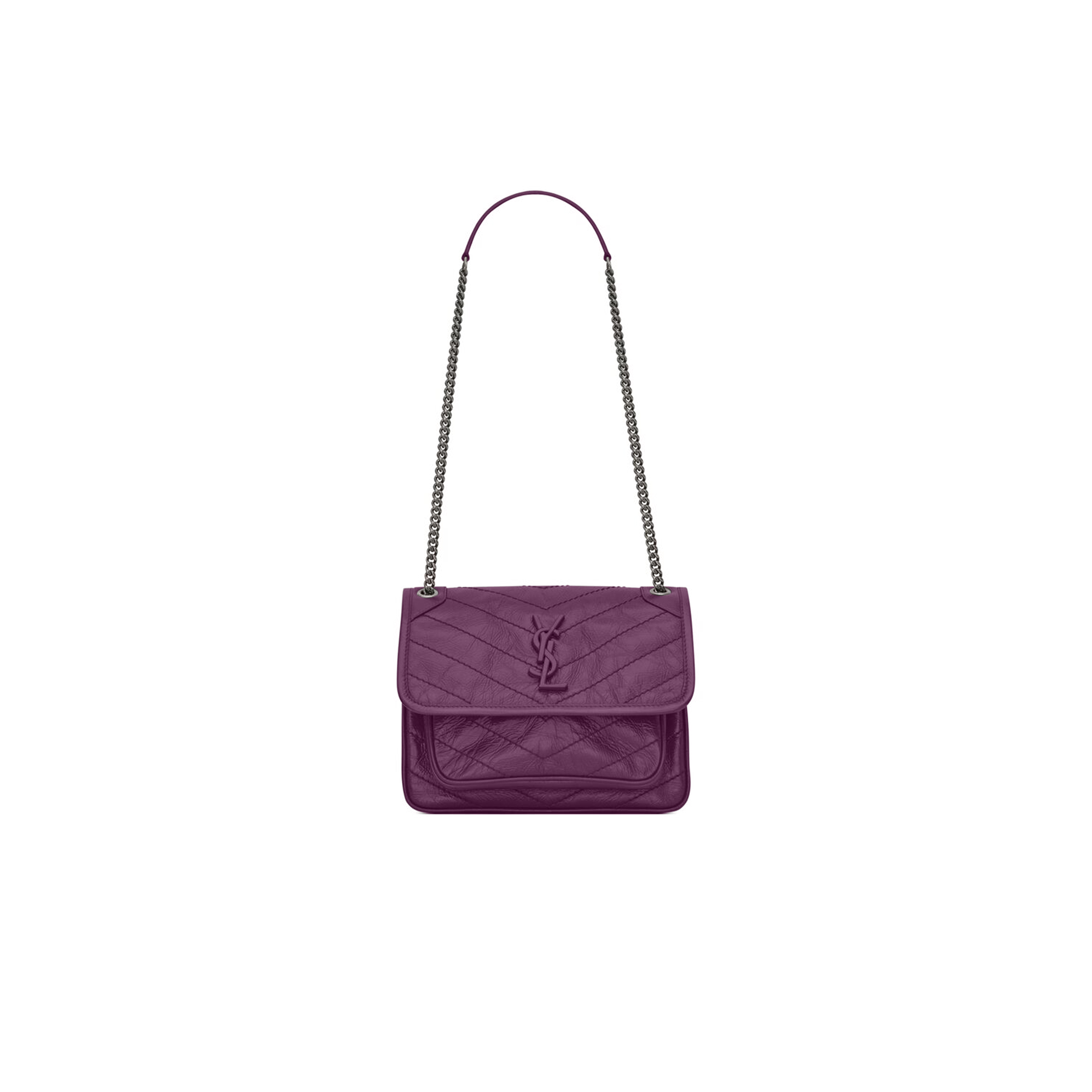 Y*L niki baby chain bag in crinkled vintage leather 498892336252 (21*16*7.5cm)