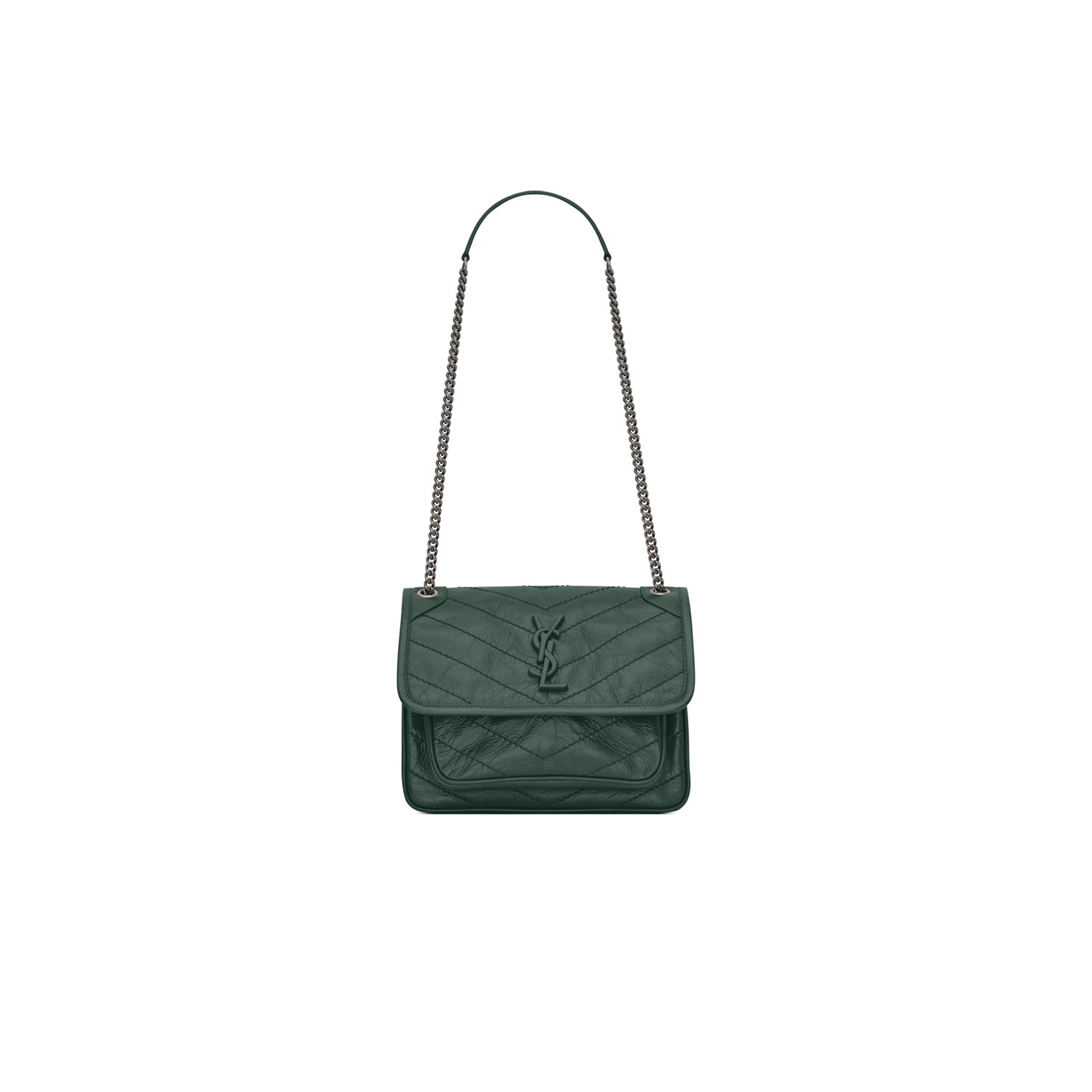 Y*L niki baby chain bag in crinkled vintage leather 498892544142 (21*16*7.5cm)