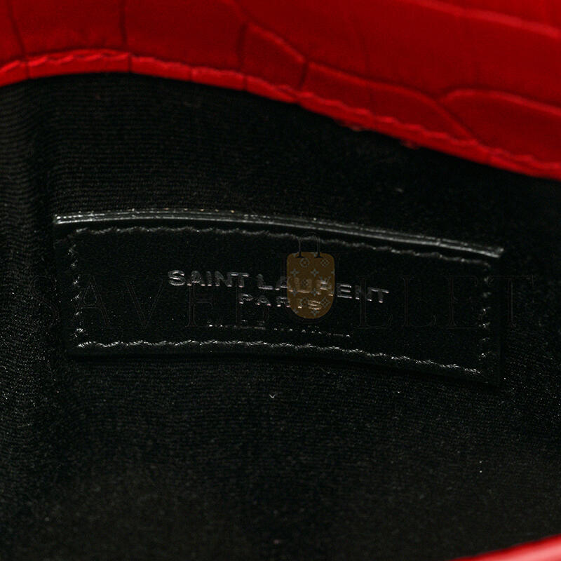 Y*L uptown pouch in crocodile-embossed shiny leather 5657391523720 (27*16*2cm)