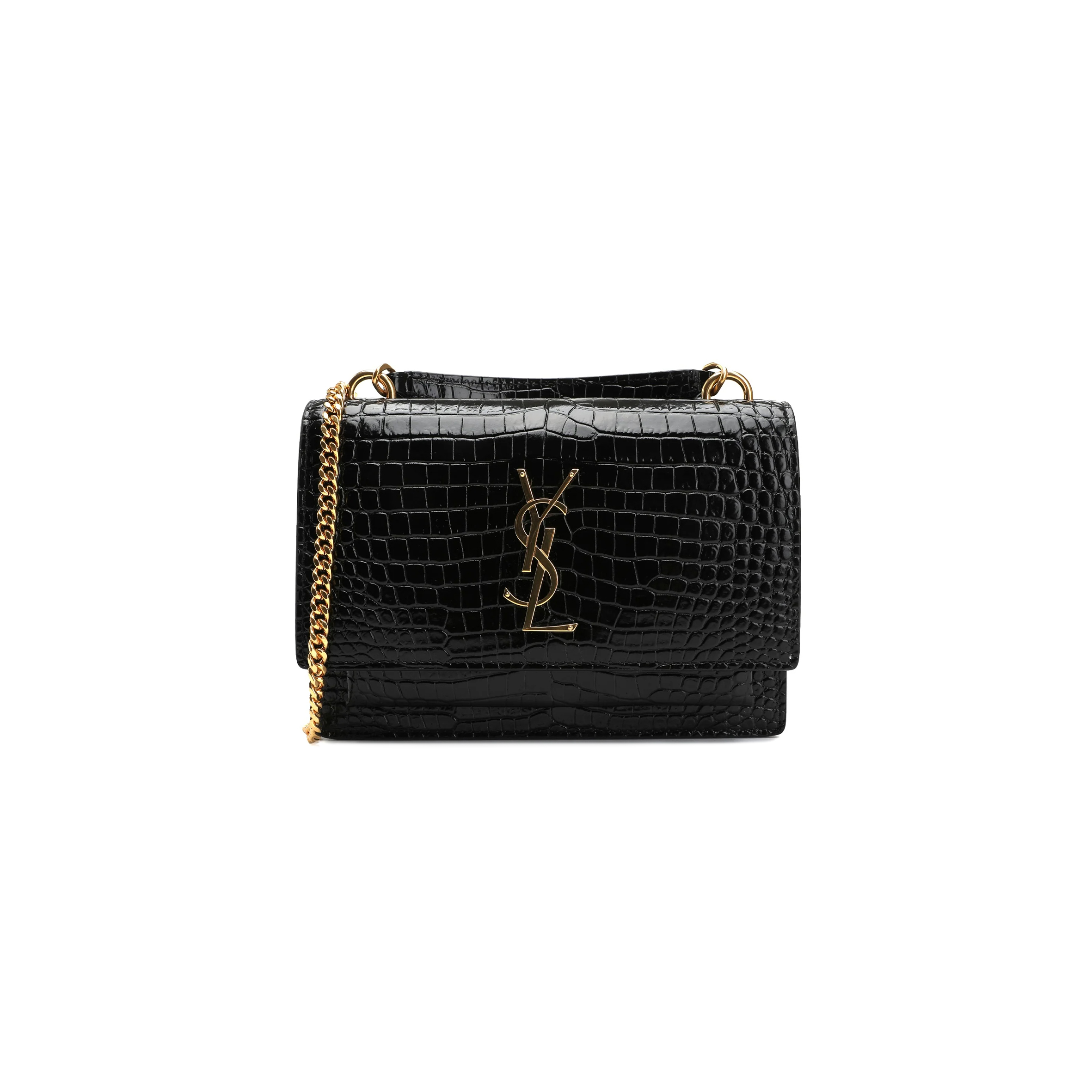 Y*L sunset chain wallet in crocodile-embossed shiny leather 533026dnd1j1000 (19*14*5.5cm)