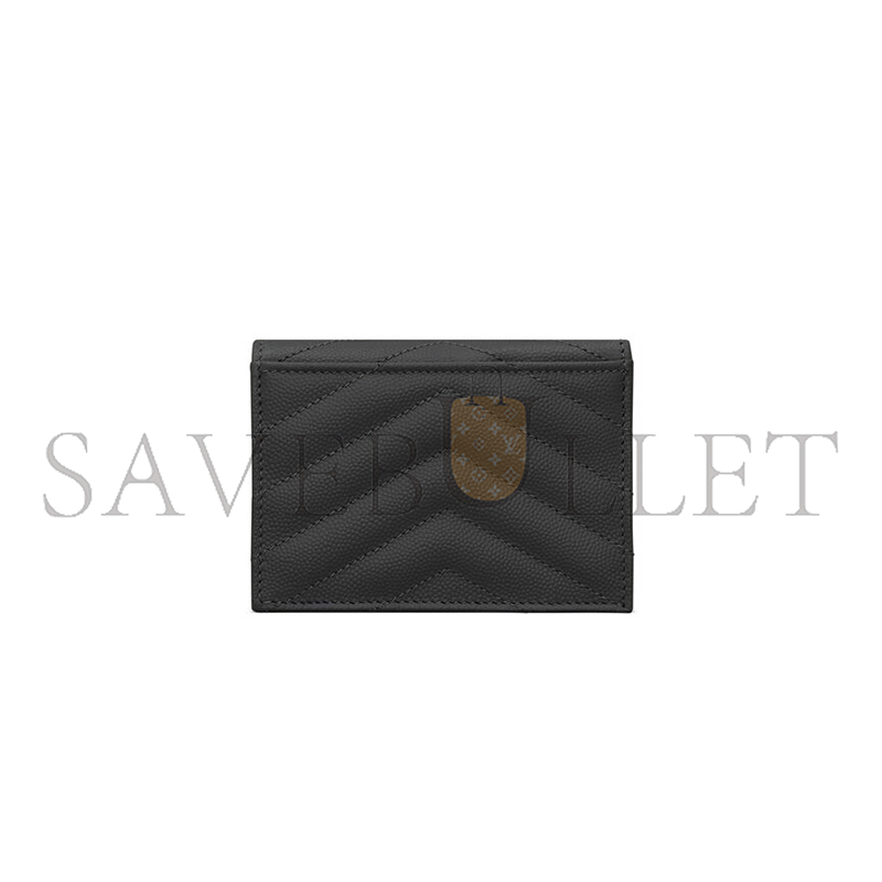 Y*L cassandre matelassÉ flap card case in grain de poudre leather 668290bowa11000 (11*8.5*3cm)