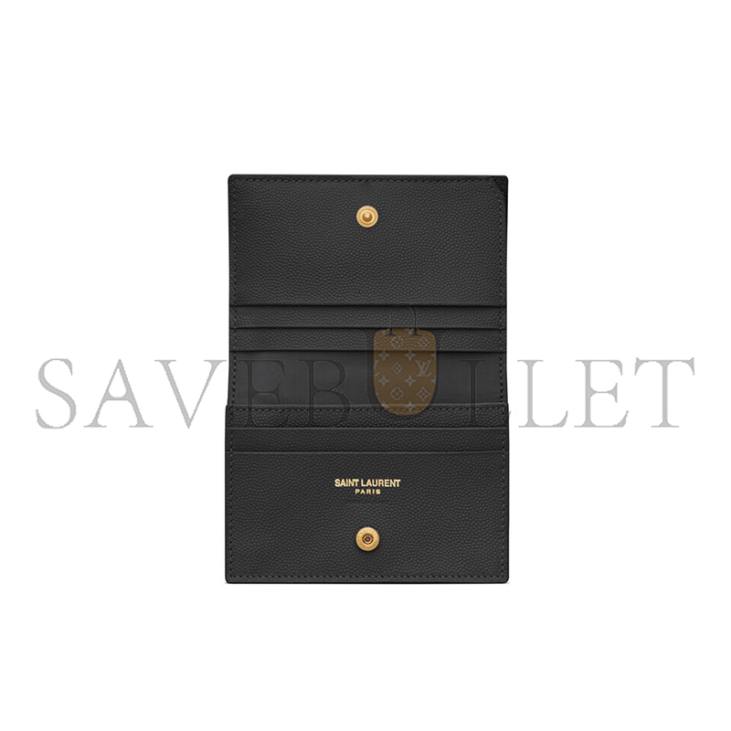 Y*L cassandre matelassÉ flap card case in grain de poudre leather 668290bowa11000 (11*8.5*3cm)