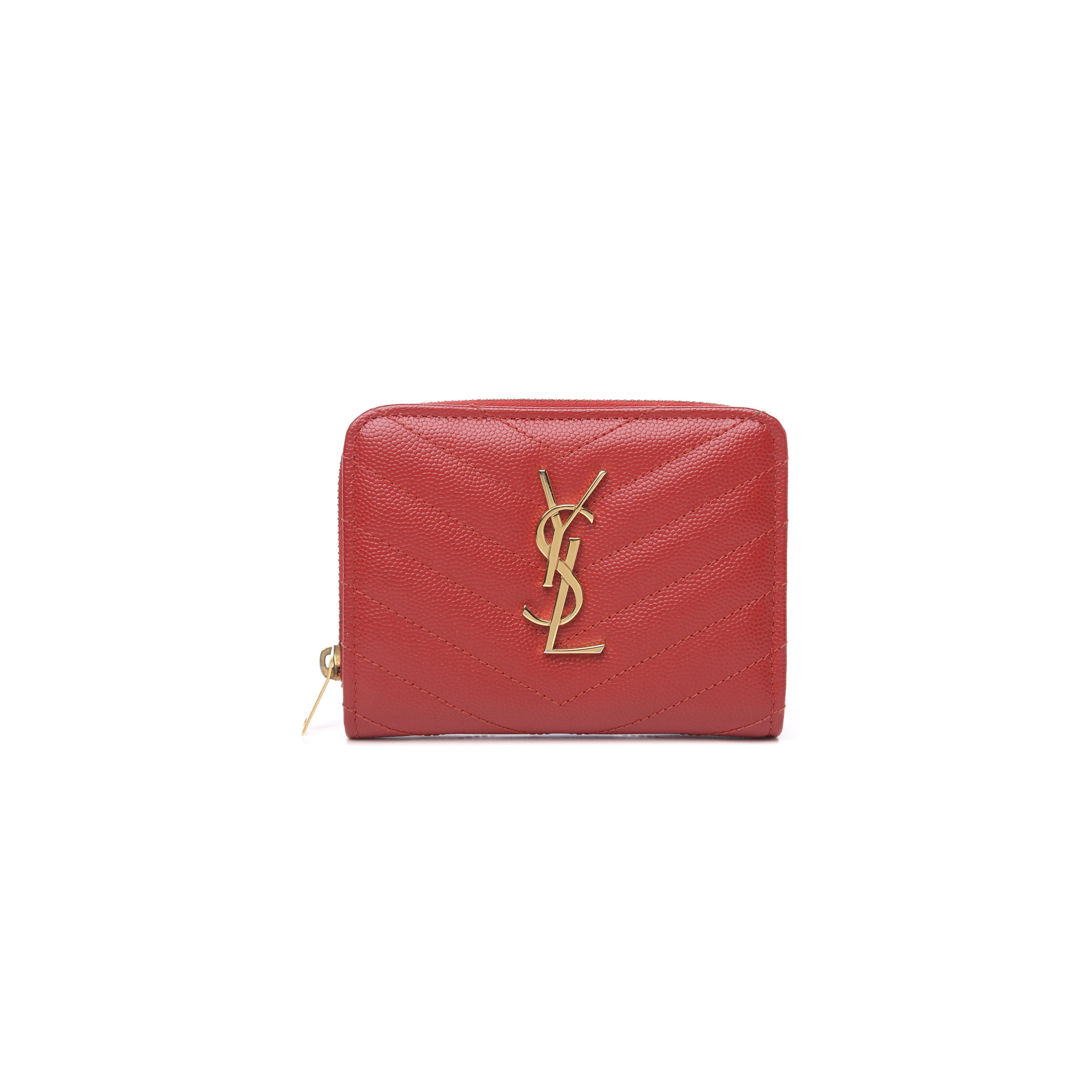 Y*L cassandre matelassÉ compact zip around wallet in grain de poudre leather 403723bow016422 (12*10*3cm)