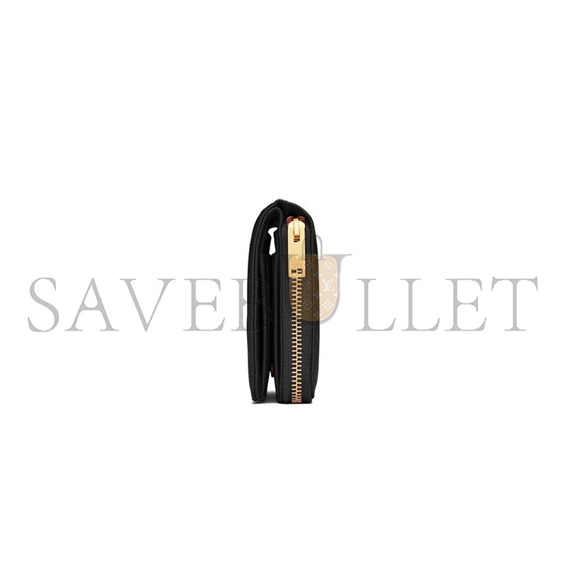 Y*L cassandre matelassÉ compact zip around wallet in grain de poudre leather 668288bow011000 (12*10*3cm)