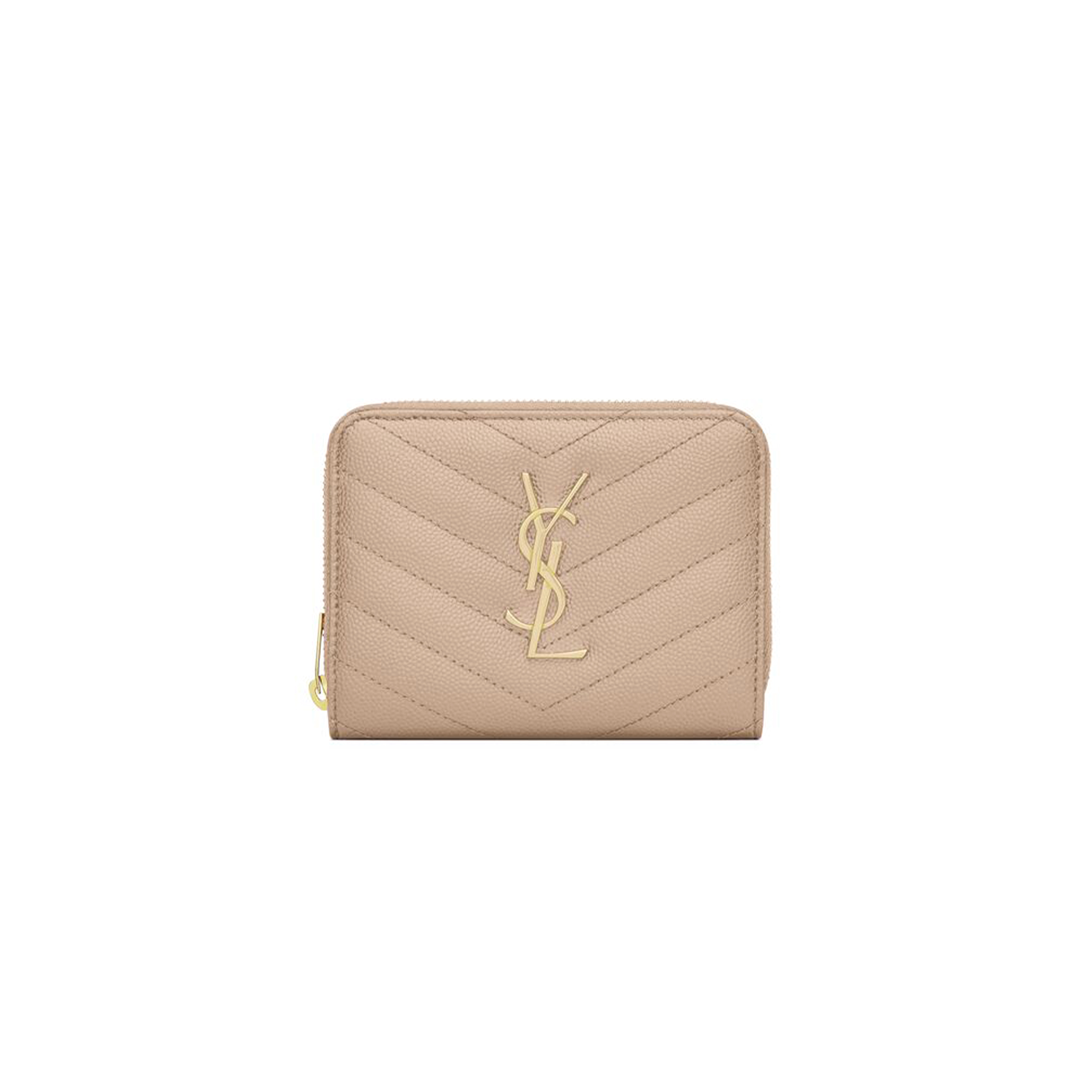 Y*L cassandre matelassÉ compact zip around wallet in grain de poudre leather 668288bow012721 (12*10*3cm)