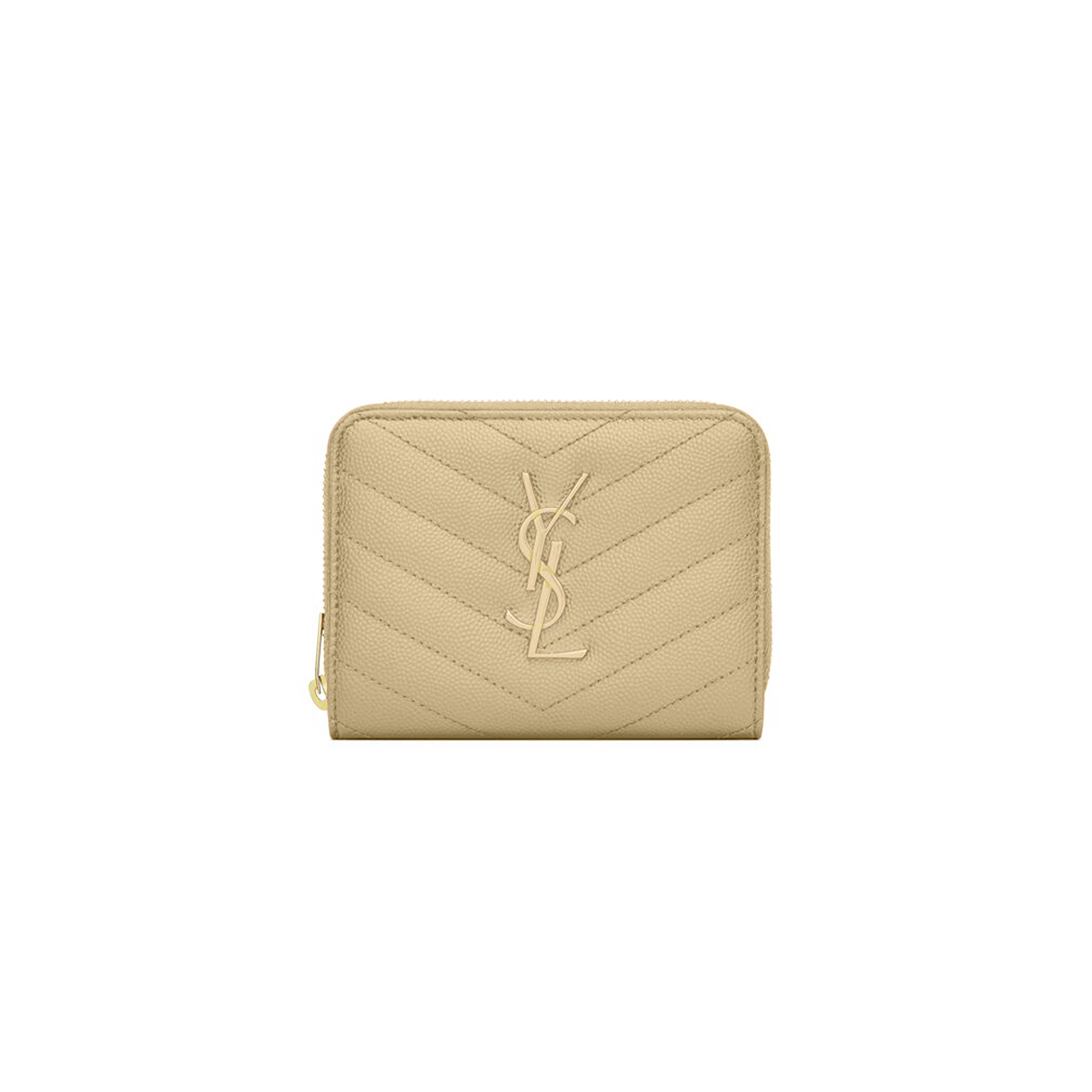 Y*L cassandre matelassÉ compact zip around wallet in grain de poudre leather 668288366542 (12*10*3cm)