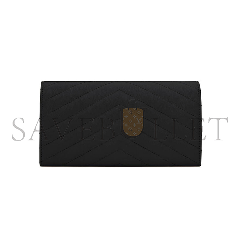 Y*L cassandre matelassÉ large flap wallet in grain de poudre leather 372264bow021000 (19*11*3cm)