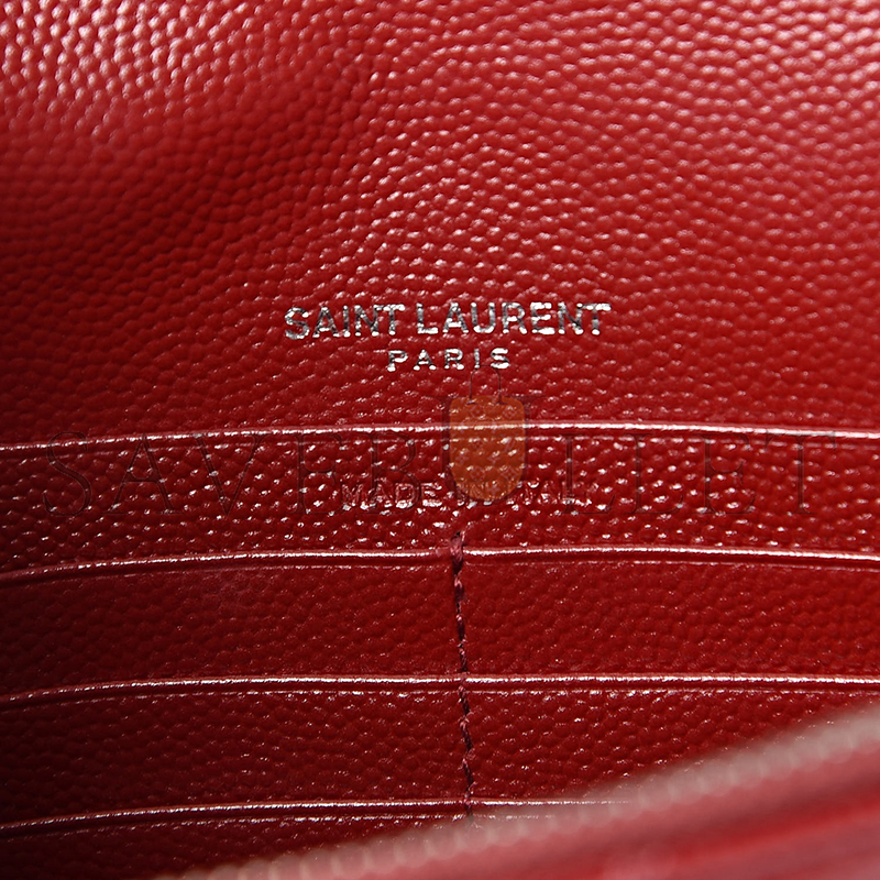 Y*L cassandre matelassÉ envelope chain wallet in grain de poudre embossed leather 695108462551 (19*12.5*3.5cm)