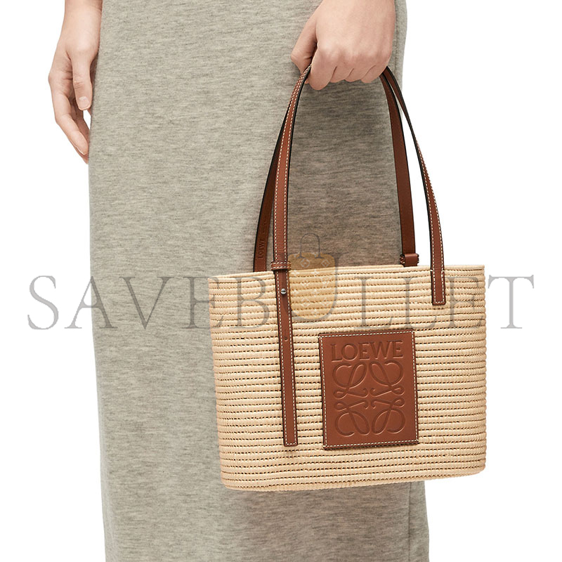 L0ew* quare basket tote bag in raffia a223099x02-9943 (27*20*10cm)